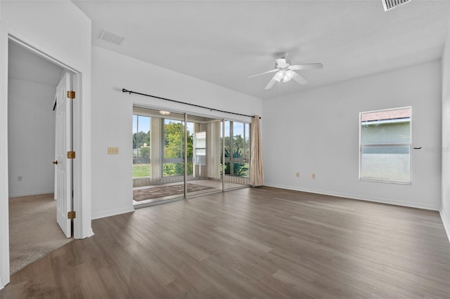 4112 Aberdeen Ln, Lake Wales, FL 33859 - empty room featuring a ceiling fan and wood finished floors