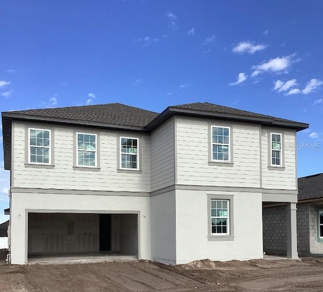 exterior space featuring a garage