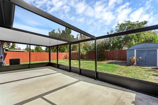 view of unfurnished sunroom