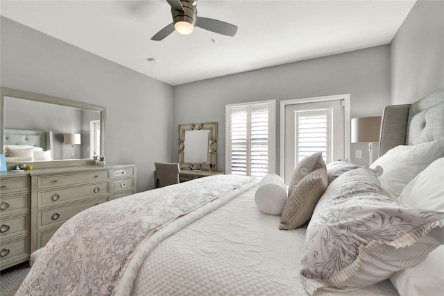 bedroom with ceiling fan