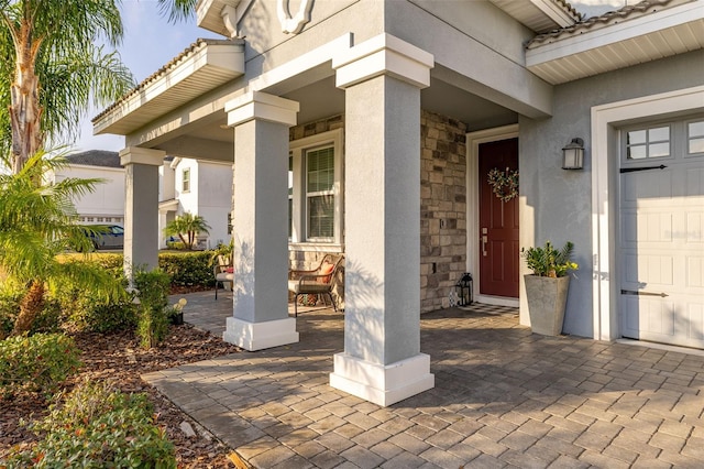 property entrance with a porch