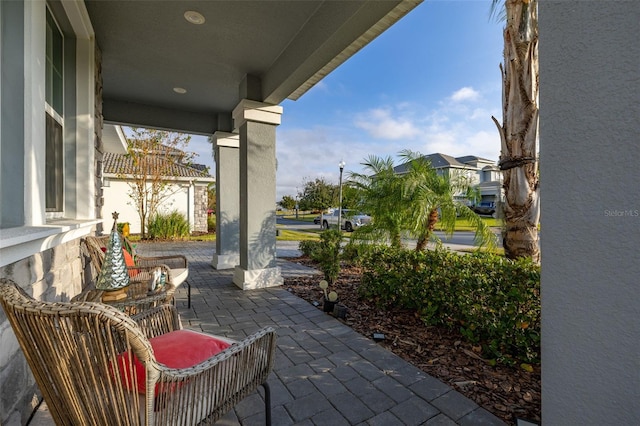 view of patio with a porch