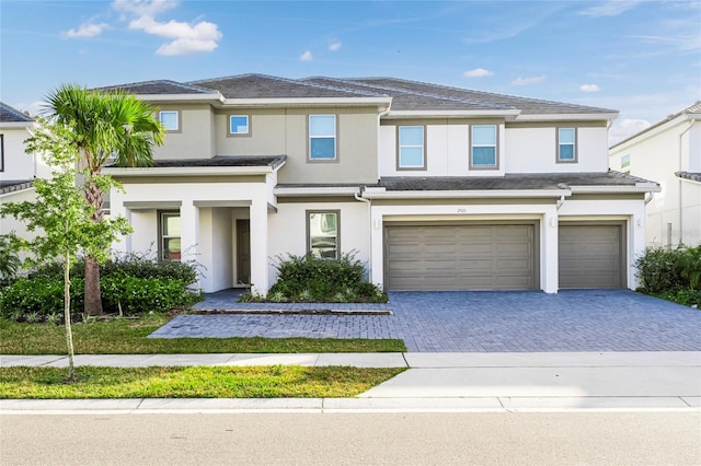 view of front of house with a garage