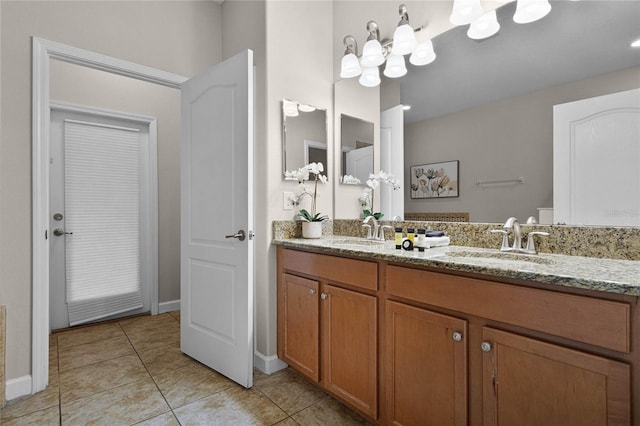 bathroom featuring vanity and tile patterned floors