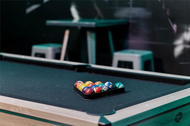 interior details with pool table