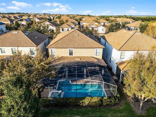 view of pool featuring a lanai