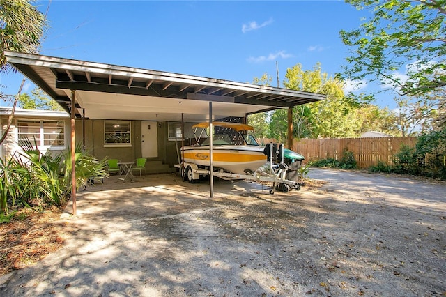 view of patio with a carport