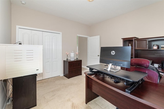 office area with light carpet