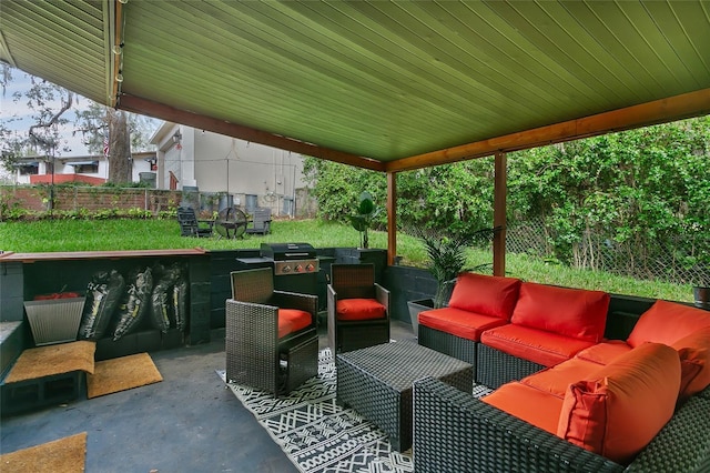 view of patio / terrace with an outdoor hangout area