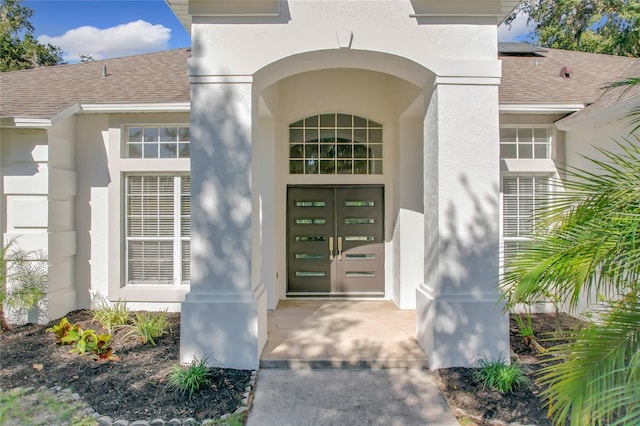 doorway to property with french doors