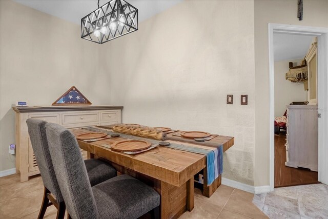 view of tiled dining space