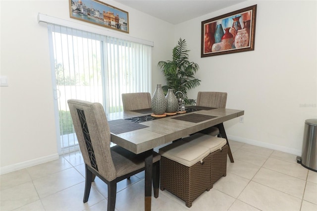 view of tiled dining room