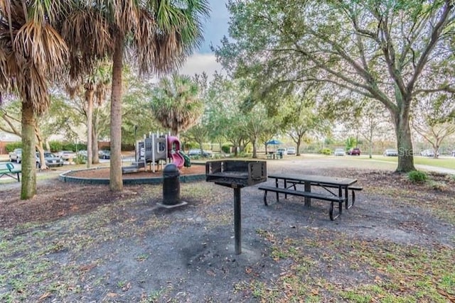 view of community with a playground