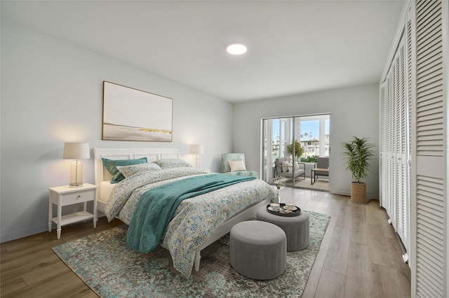 bedroom featuring light hardwood / wood-style floors