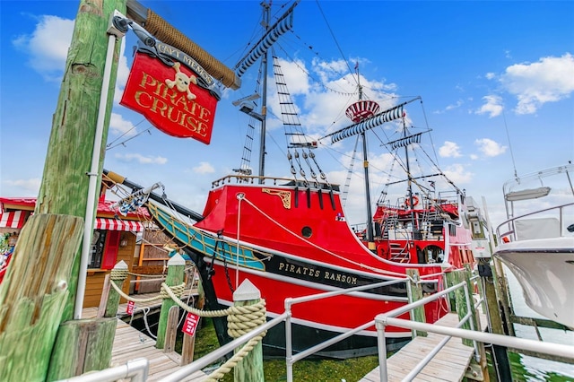 view of dock area