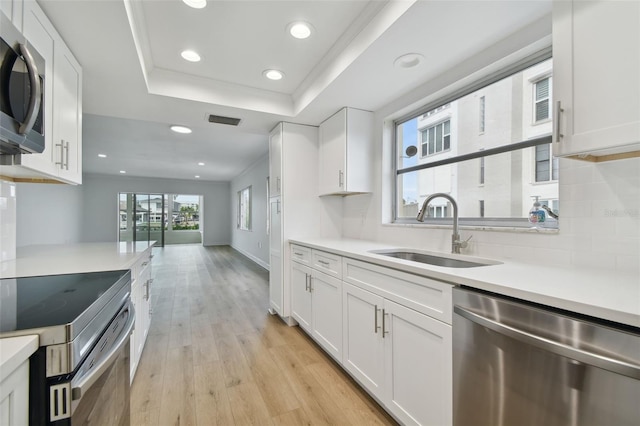 kitchen featuring white cabinets and stainless steel appliances