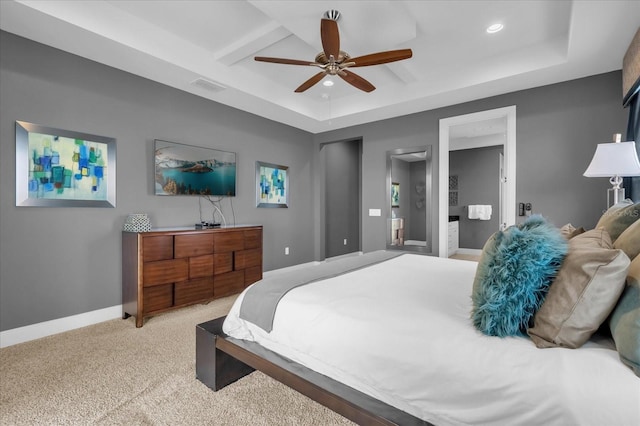 bedroom featuring carpet and ceiling fan