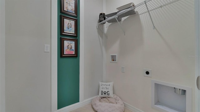 laundry room featuring hookup for a washing machine and hookup for an electric dryer