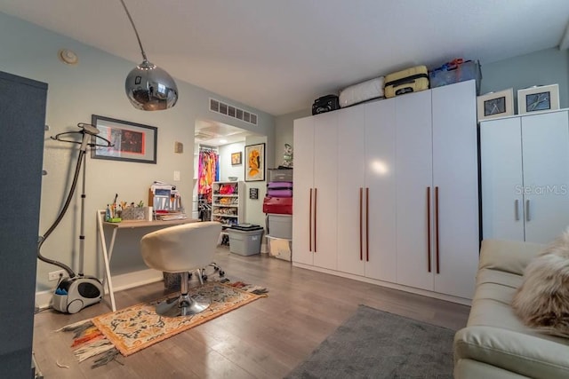 office area featuring dark hardwood / wood-style flooring