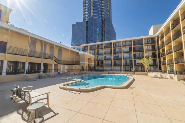 view of pool with a patio area