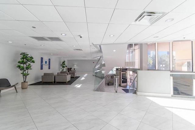 151 E Washington St Unit 201, Orlando, FL 32801 - building lobby with a paneled ceiling, recessed lighting, and a surveillance system