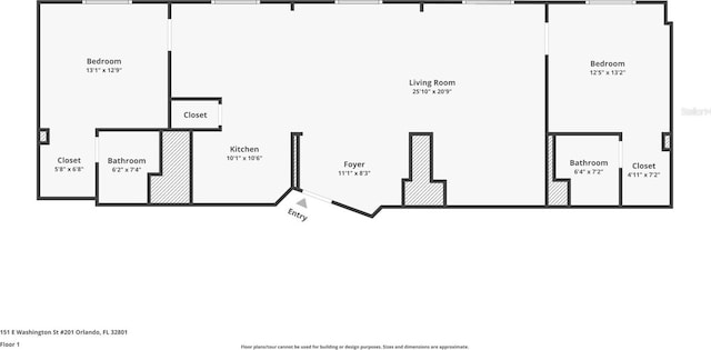 151 E Washington St Unit 201, Orlando, FL 32801 - view of property floor plan