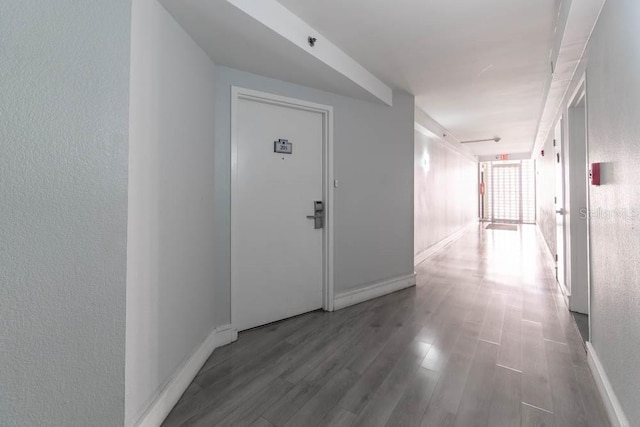 corridor featuring hardwood / wood-style flooring