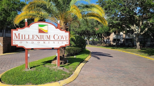 view of community sign