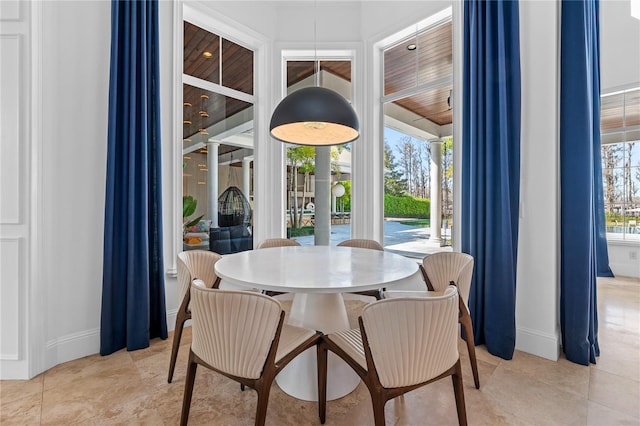 dining room with a healthy amount of sunlight