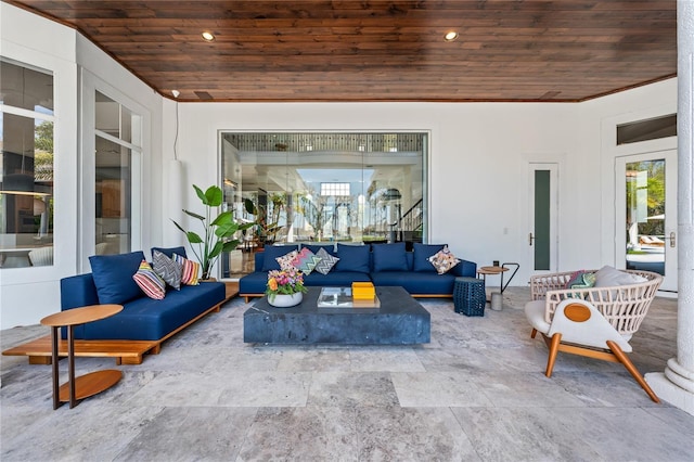 interior space featuring an outdoor living space