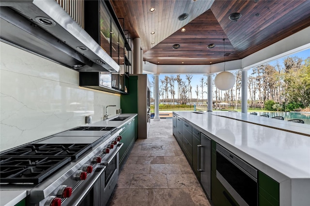 view of patio featuring sink