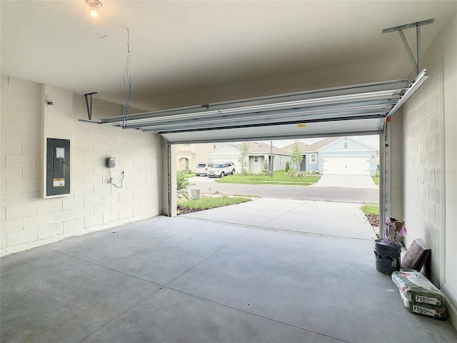 garage with electric panel