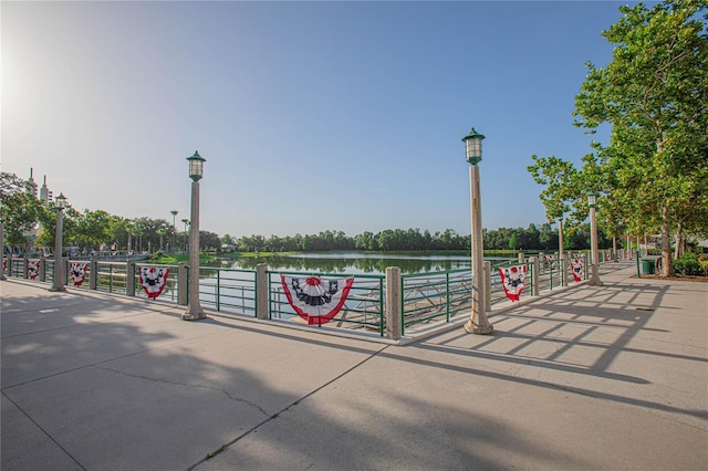 view of property's community featuring a water view