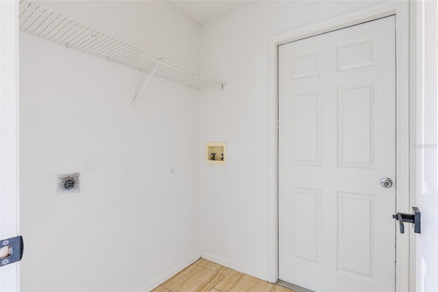 laundry room featuring washer hookup and hookup for an electric dryer