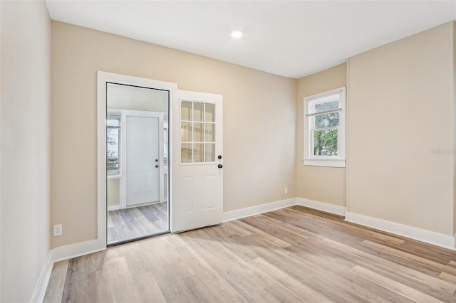 empty room featuring light wood-type flooring