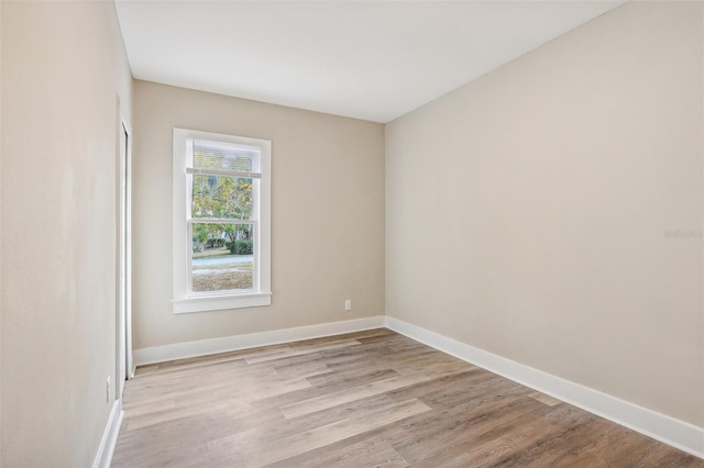 empty room featuring light wood-type flooring