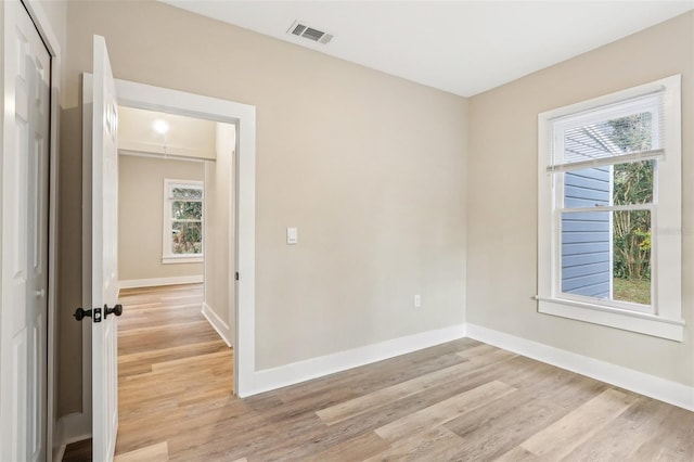 empty room featuring light hardwood / wood-style flooring