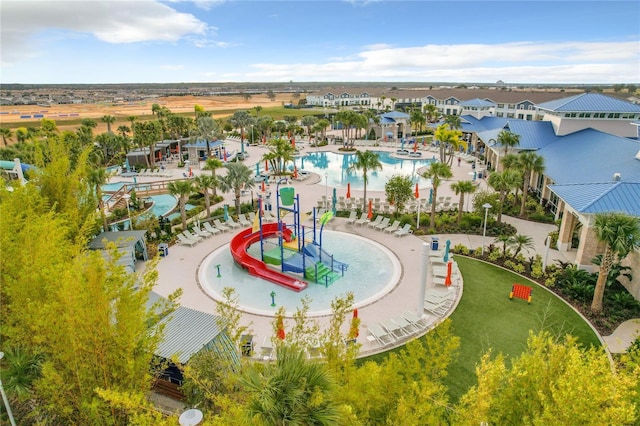 826 Paradise Dr, Davenport, FL 33897 - bird's eye view of a pool area and a park