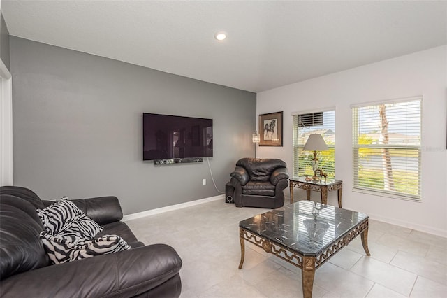 view of tiled living room