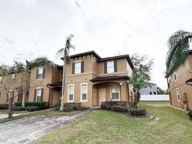 view of front of home with a front yard