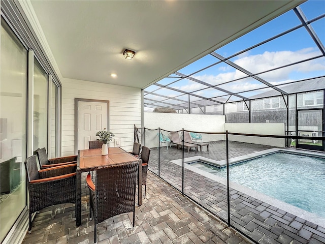 4190 Lana Ave, Davenport, FL 33897 - outdoor pool with a patio area, a lanai, and a hot tub