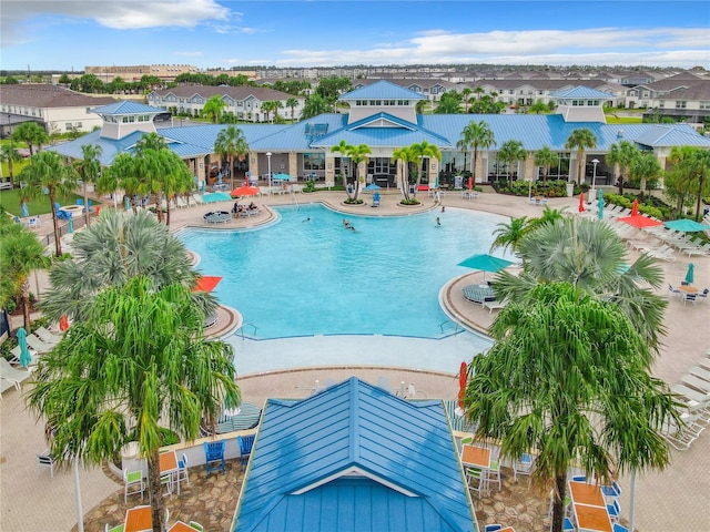 view of pool with a patio