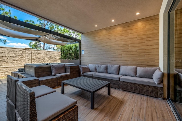 view of patio with outdoor lounge area