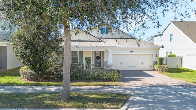 view of front of home featuring a garage