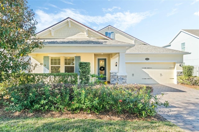 view of front of house with a garage