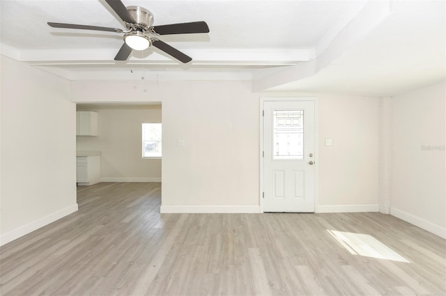 interior space with light wood-type flooring and baseboards