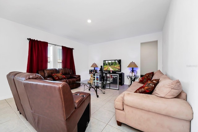 view of tiled living room