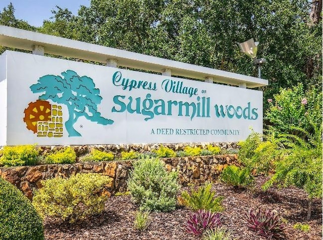 view of community sign