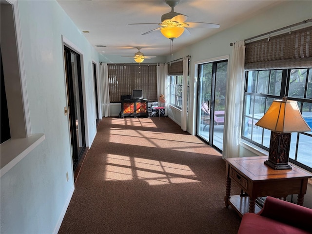 interior space with carpet and plenty of natural light