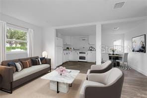 living room featuring hardwood / wood-style flooring